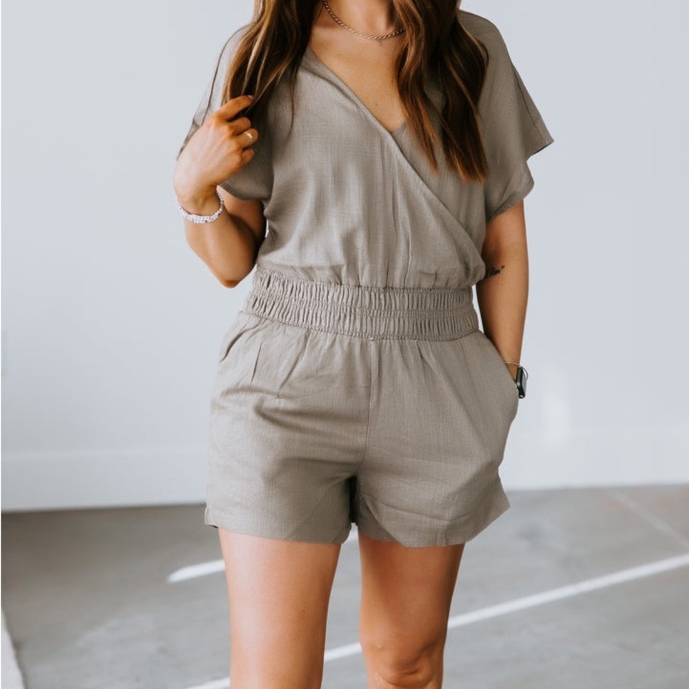 Mono B  Elastic Waist Romper NWT